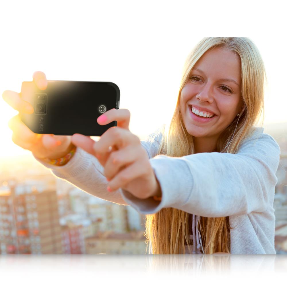 Lite-Me Selfie Lighted Case, Phone Protection With Built-In Power Bank & Led Lights