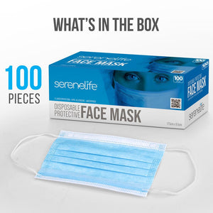 1000 Pcs. Disposable Face Masks - 3 Layer Protection Breathable Face Masks, For Dust Covering (For Adults)