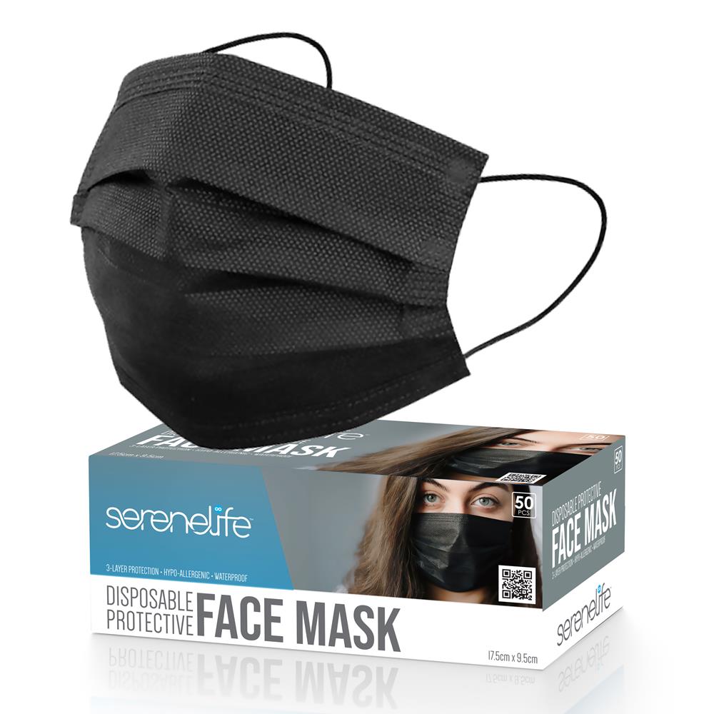 50 Pcs Disposable Face Masks 3-Layer Breathable Non-Woven Fabric
