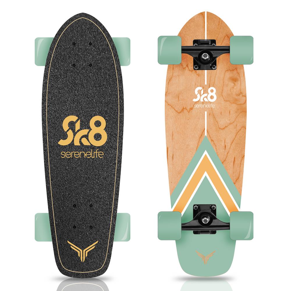 6'' Canadian And Bamboo Maple Deck Skateboard - Mini Cruiser Skateboard, Designed For Kids, Teens, And Adults (Black)