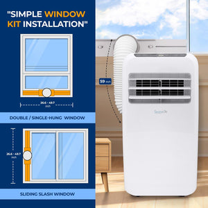 Portable Air Conditioner And Heater - Compact Home Ac Cooling And Heating Unit With Built-In Dehumidifier & Fan Modes, Includes Window Mount Kit (10,000 Btu Cooling)