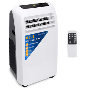 Portable Air Conditioner And Heater - Compact Home Ac Cooling And Heating Unit With Built-In Dehumidifier & Fan Modes, Includes Window Mount Kit (12,000 Btu)