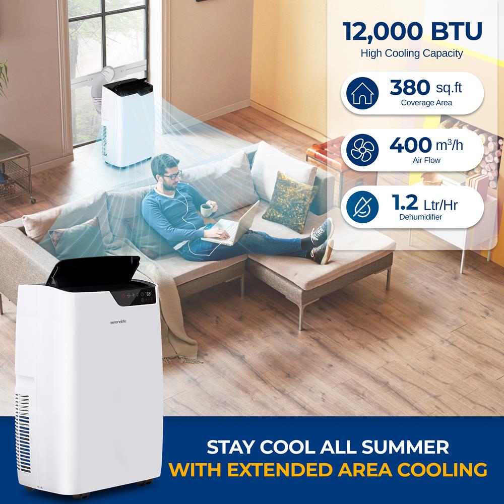 Portable Air Conditioner & Heater 12000 BTU WiFi Control White