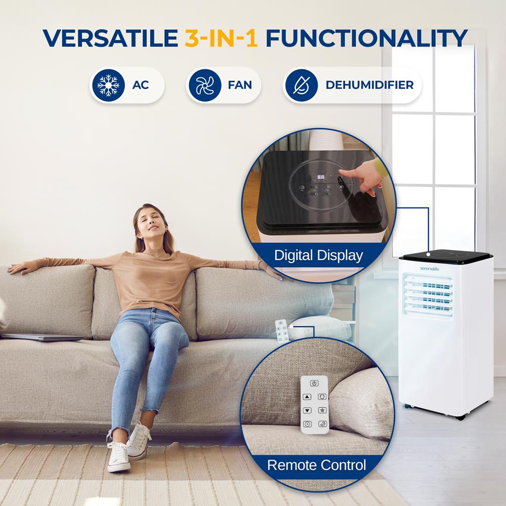 Portable Air Conditioner 8000 BTU Efficient Cooling Compact White