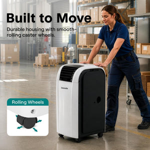Serenelife Spot Cooler Air Conditioner And Heater With Wi-Fi Function - 12000 Btu Cooling (Ashrae), Compact Unit With Dehumidifier & Heating Modes, Includes Window Mount Kit (Gray)