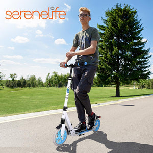 Lightweight And Foldable Kick Scooter - Adjustable Scooter For Teens, Alloy Deck With High Impact Wheels (Black)