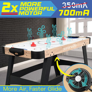 54'' Air Hockey Table For Game Room, Home, Office W/ 2 Pucks, 4 Pushers, Digital Led Scoreboard, Powerful 12V Motor (Natural Color)