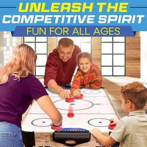 54'' Air Hockey Table For Game Room, Home, Office W/ 2 Pucks, 4 Pushers, Digital Led Scoreboard, Powerful 12V Motor (Natural Color)
