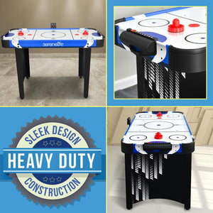 48" Air Hockey Table With Pucks And Pushers Accessories - Ideal For Indoor Games, Room And Bar (Blue & Black)