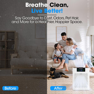 High-Performance Air Purifier With Sleep Mode, Automatic Mode, And Filter Replacement For Bedrooms, Offices, And Living Rooms (White)