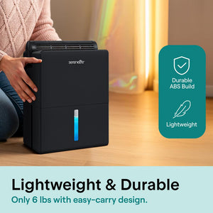 Serenelife 2-In-1 Dehumidifier With Removable Dehumidifying Cylinder, Intelligent Humidity Control, Timer & Sleep Mode – Ideal For Medium To Large Rooms (Black)