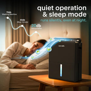 Serenelife 2-In-1 Dehumidifier With Removable Dehumidifying Cylinder, Intelligent Humidity Control, Timer & Sleep Mode – Ideal For Medium To Large Rooms (Black)