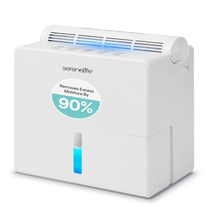 Serenelife 2-In-1 Dehumidifier With Removable Dehumidifying Cylinder, Intelligent Humidity Control, Timer & Sleep Mode – Ideal For Medium To Large Rooms (White)