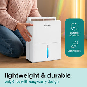 Serenelife 2-In-1 Dehumidifier With Removable Dehumidifying Cylinder, Intelligent Humidity Control, Timer & Sleep Mode – Ideal For Medium To Large Rooms (White)