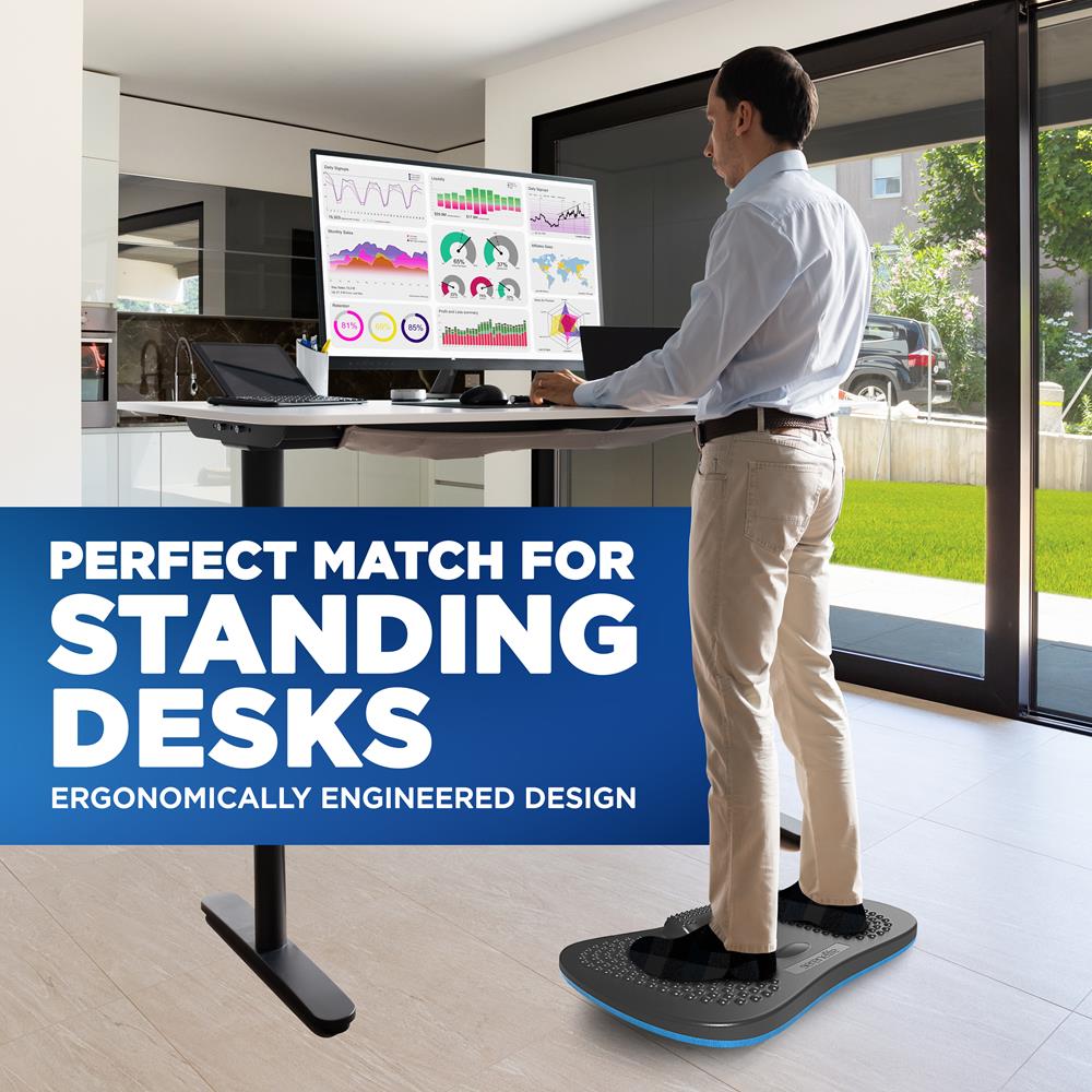 Standing Desk Anti Fatigue Mat - Wooden Wobble Balance Board With Ergonomic Design Comfort Floor Mat