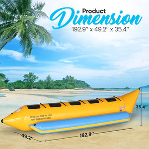 5-Person Recreational Inflatable Banana Boat With Storage Bag, Foot Pump, And Repair Kit