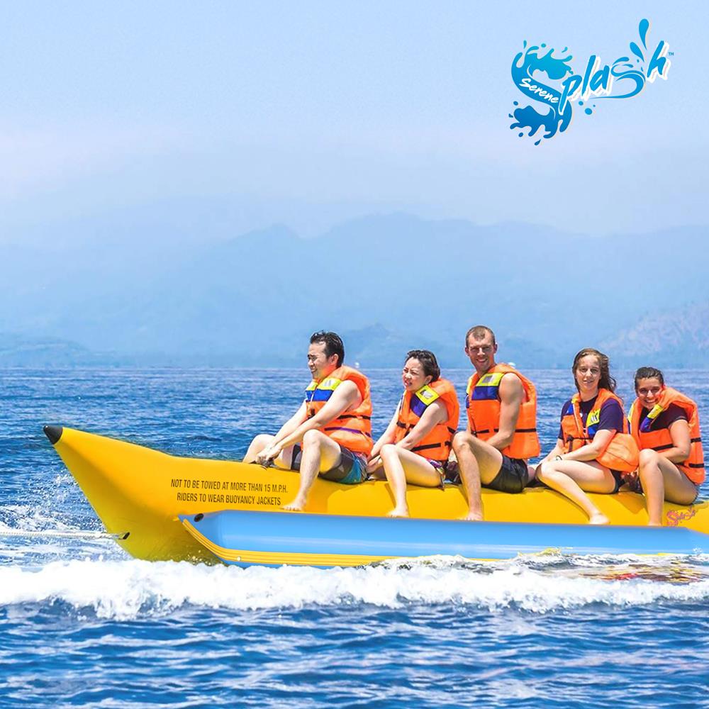 5-Person Recreational Inflatable Banana Boat With Storage Bag, Foot Pump, And Repair Kit