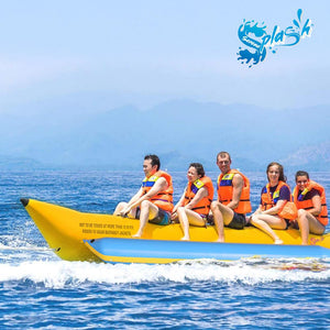 5-Person Recreational Inflatable Banana Boat With Storage Bag, Foot Pump, And Repair Kit