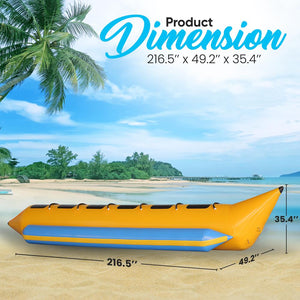 Inflatable Banana Boat 6-Person Capacity Durable PVC 3 Valves