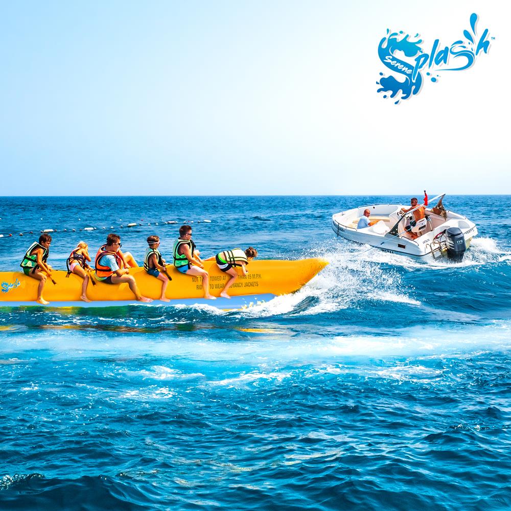 Inflatable Banana Boat 6-Person Capacity Durable PVC 3 Valves