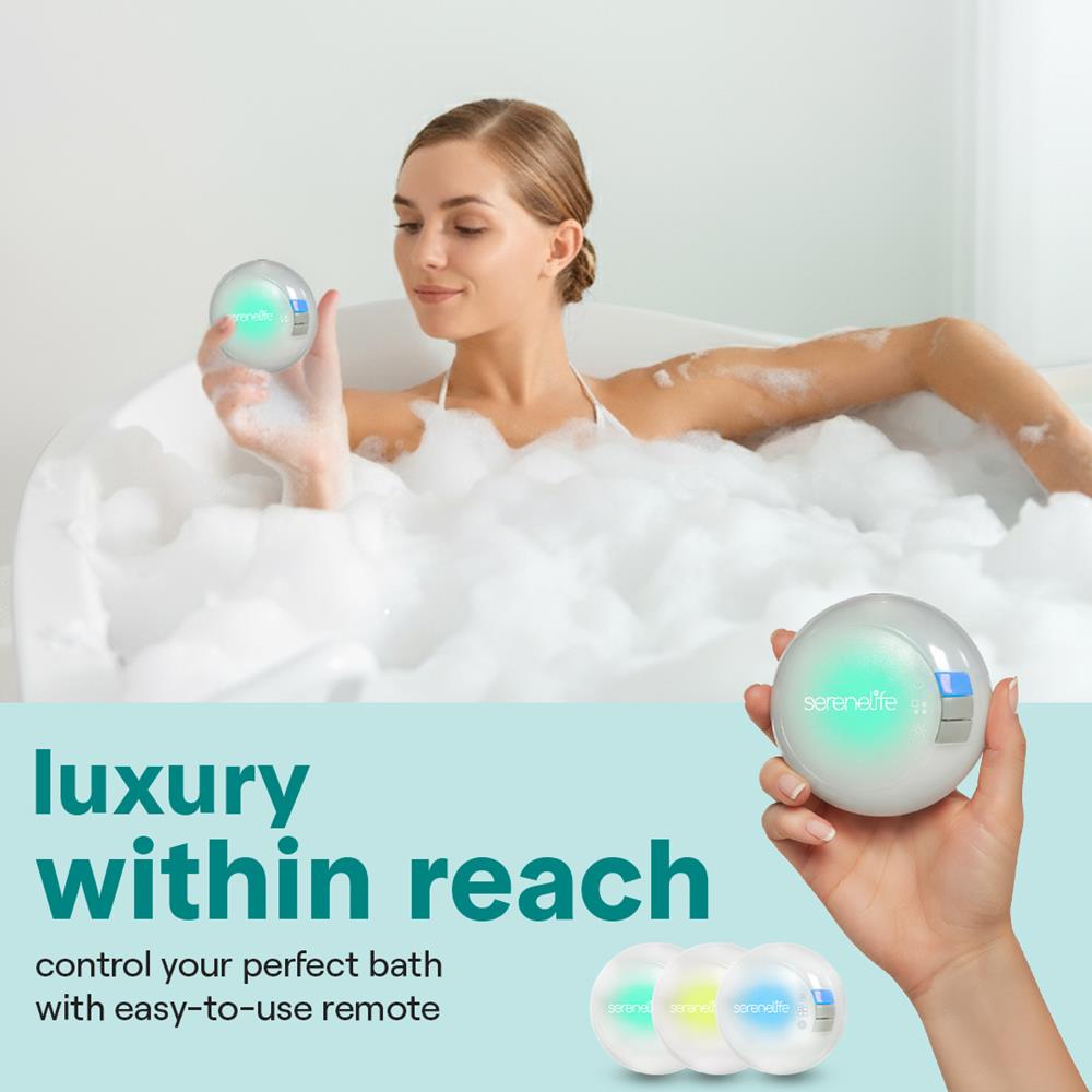 Bubble Bath Mat Spa - Relaxing Bubbles, Waterproof LED, Teal