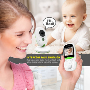 Video Baby Monitor w/ Thermometer, 2" Screen, Night Vision, White