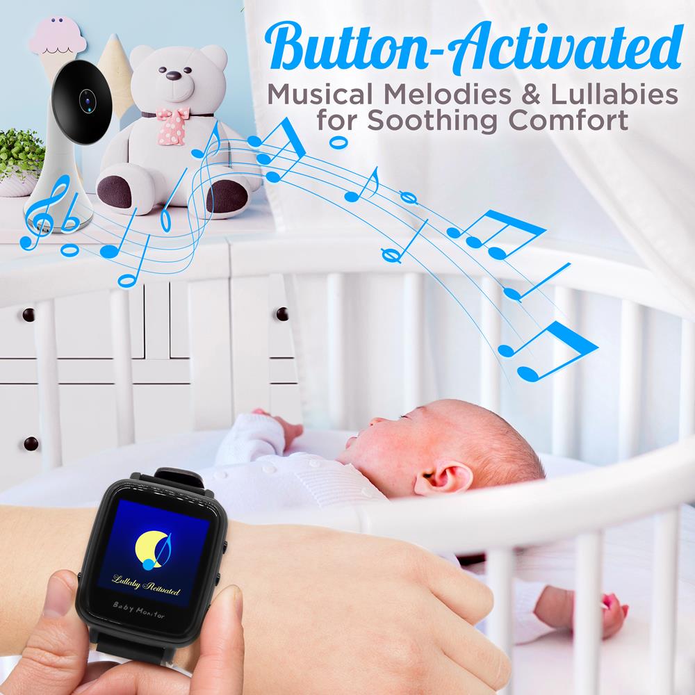 Smart Baby Monitor With Wearable Video Smart Watch - Wireless Video Camera Streaming Baby & Child Monitoring System