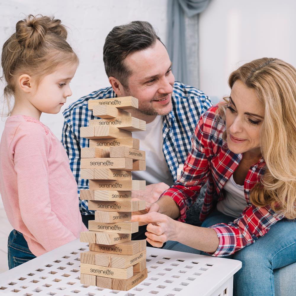 56 Pcs. Giant Tumble Tower Blocks - Pine Wooden Stacking Timber Game