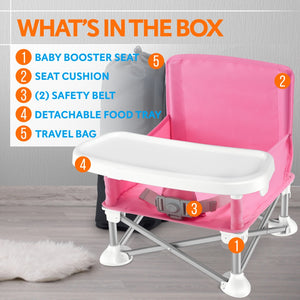 summer infant pop n sit portable booster pink Baby Booster Seat - Portable Folding Design