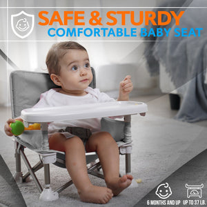 Baby Booster - Baby & Toddler Booster Seat Feeding Chair, Easy Setup Portable & Folding Style