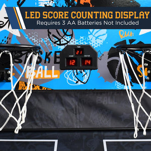 Dual Shot Basketball Arcade Game - Indoor/Outdoor Two-Player Basketball System With One Audio Options, 8 Different Games And Large Led Scoreboard