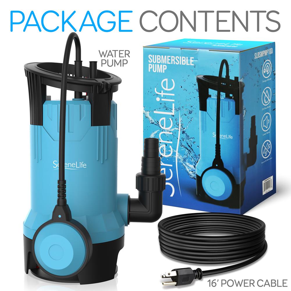 Submersible Clean/Dirty Water Pump - 750W Powerful Sump Pump, 1980 Gph, Auto Float Switch With 16 Ft. Power Cord Length