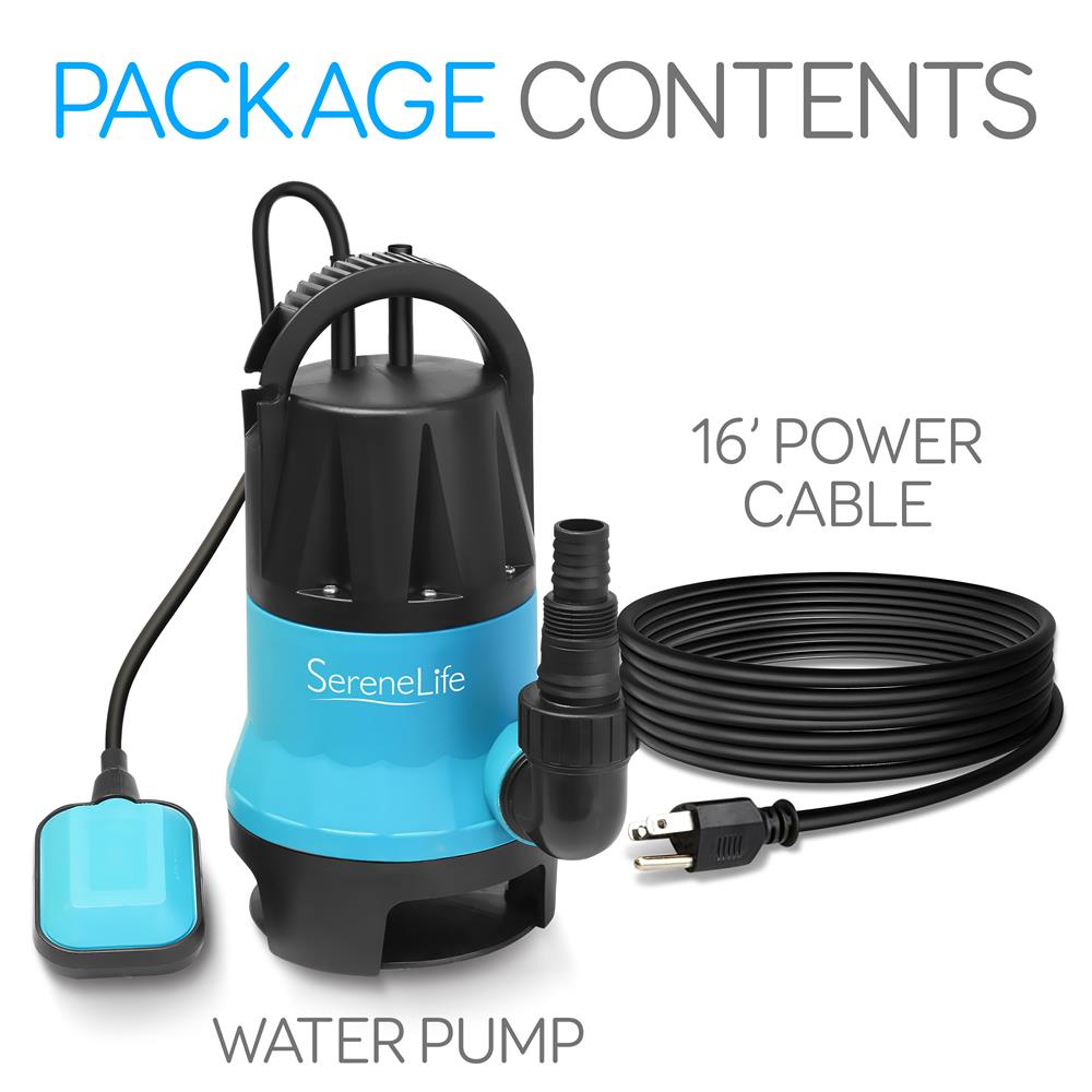 Submersible Clean/Dirty Water Pump - 400W Powerful Sump Pump, 1980 Gph, Auto Float Switch With 16 Ft. Power Cord Length