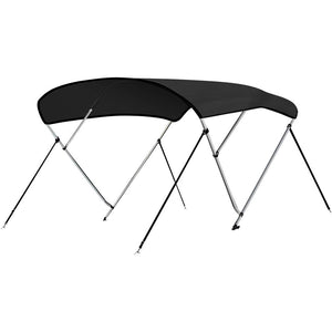 3 Bow Bimini Top Boat Cover, Waterproof Aluminum Frame, Gray