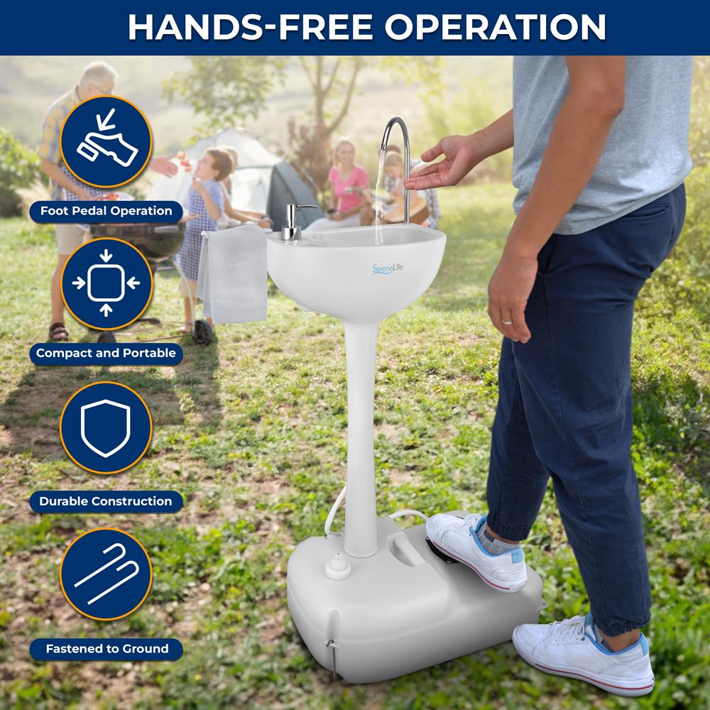 Portable Hand-Wash Sink / Water Faucet Washing Station (5+ Gal. Capacity)