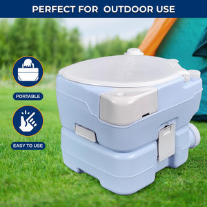 15L Portable Toilet, Leak-Proof, Full Flush, Moonwhite