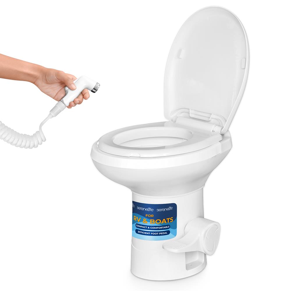 RV Toilet Leak-Proof Compact Design HDPE White