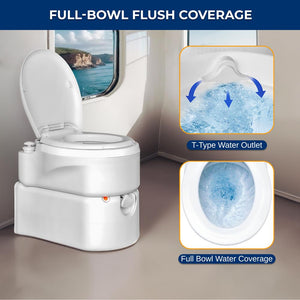 Outdoor Portable Cassette Toilet, Travel Toilet With Detachable Waste Holding Tank & Level Indicator