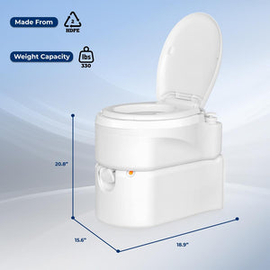 Outdoor Portable Cassette Toilet, Travel Toilet With Detachable Waste Holding Tank & Level Indicator