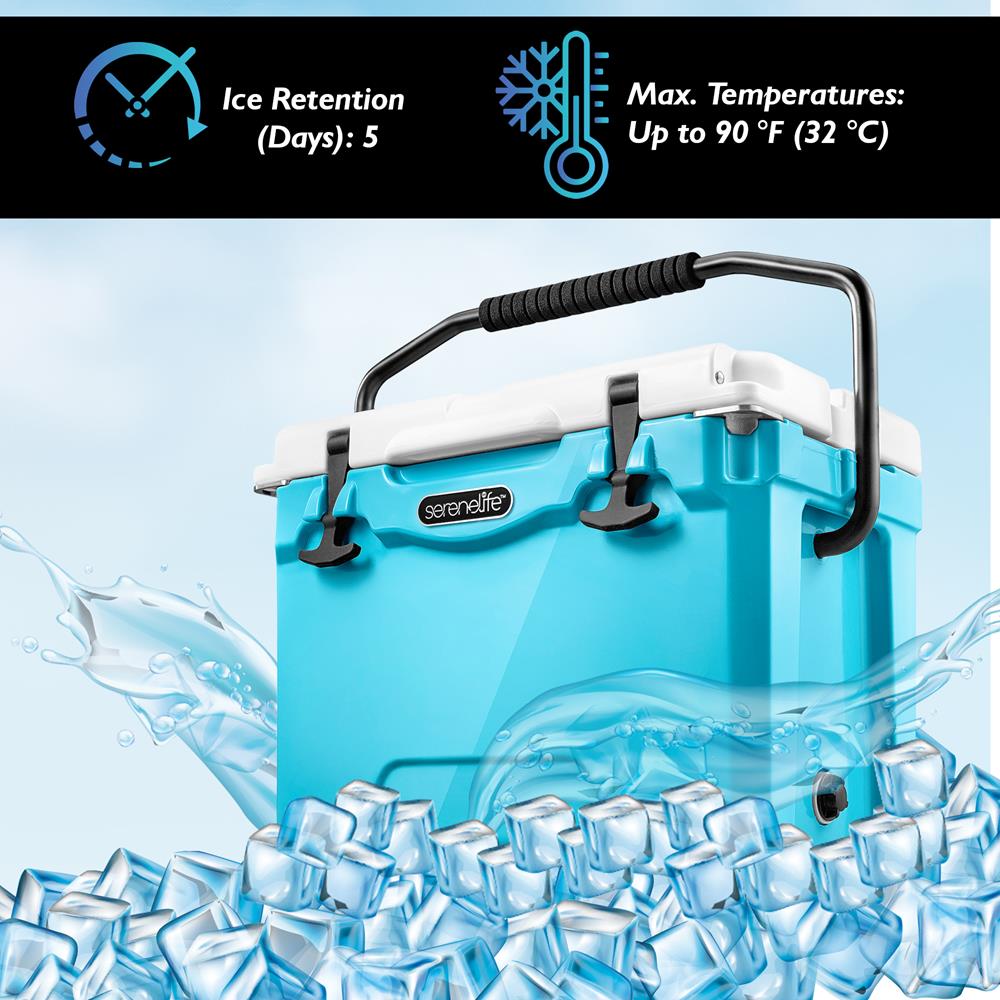 Portable Cooler Box - Holds Up To 63 Cans, Keeps Ice Up To 5 Days, Heavy-Duty 25-Quart (Blue)