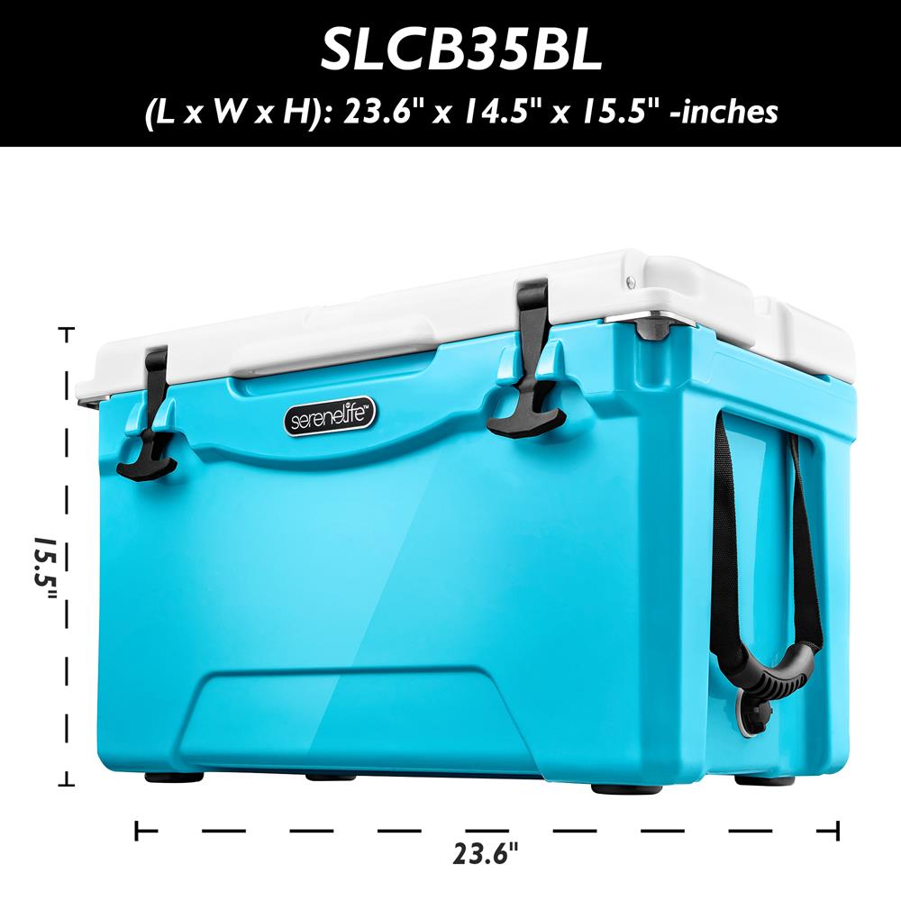 35 Qt Portable Cooler Box, 5-Day Ice Retention, 2-Way Handles