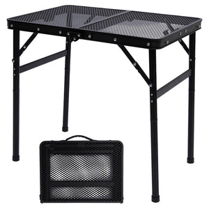 Serenelife Foldable Camping Table - 2Ft Small-Sized Height Adjustable Portable Outdoor Table With Easy Fold Design, Space-Saving Storage, Weather-Resistant Surface For Camping, Fishing, Picnics & Outdoor Adventures (Black)