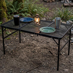 Serenelife Foldable Camping Table - 4Ft Large-Sized Height Adjustable Portable Outdoor Table With Easy Fold Design, Space-Saving Storage, Weather-Resistant Surface For Camping, Fishing, Picnics & Outdoor Adventures (Black)