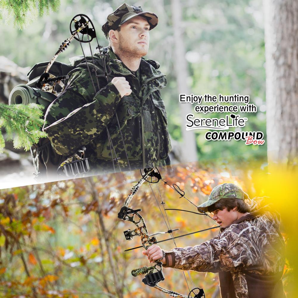 Compound Bow Kit, Adjustable 30-70 lbs, 320 fps, Brown