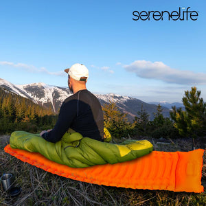 Sleeping Pad with Pillow - Fast Inflation, Tear-Resistant, Orange