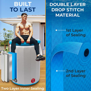 Inflatable Cold Plunge Tub 87.5 Gal Recovery Drop Stitch PVC