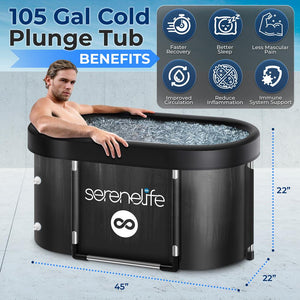 105 Gallon Insulated Ice Bath Tub, Quick Setup, Aluminum Frame, Portable