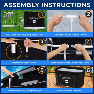 105 Gallon Insulated Ice Bath Tub, Quick Setup, Aluminum Frame, Portable