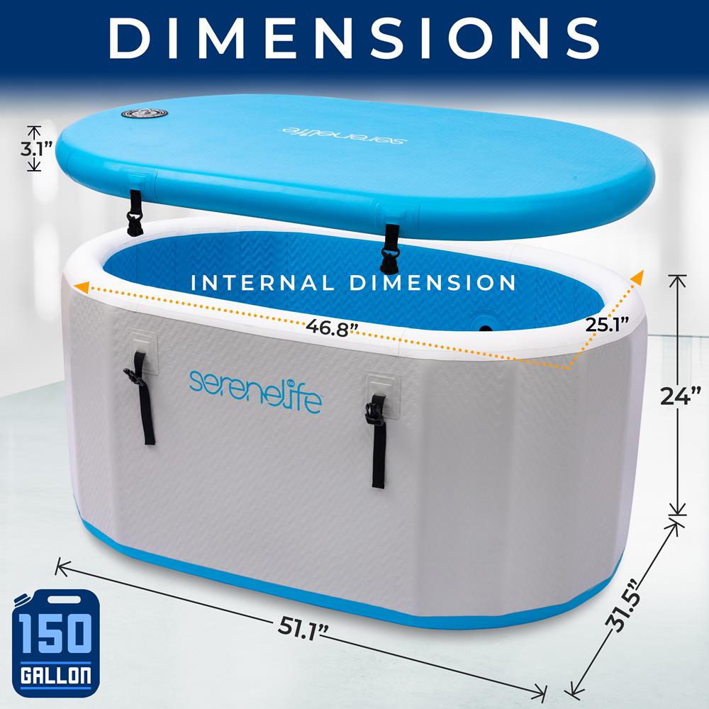 Inflatable Cold Plunge Tub 150 Gal Drop Stitch PVC Therapy Recovery