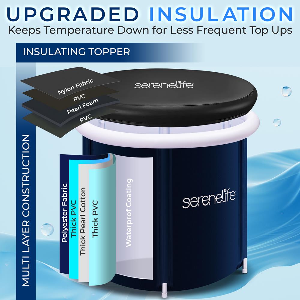 Inflatable Cold Plunge Tub - Muscle Recovery, Insulated PVC, 78 Gallons